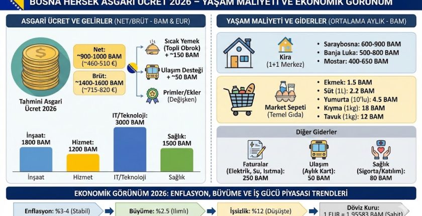 Bosna Hersek Asgari Ücret 2026 – Yaşam Maliyeti