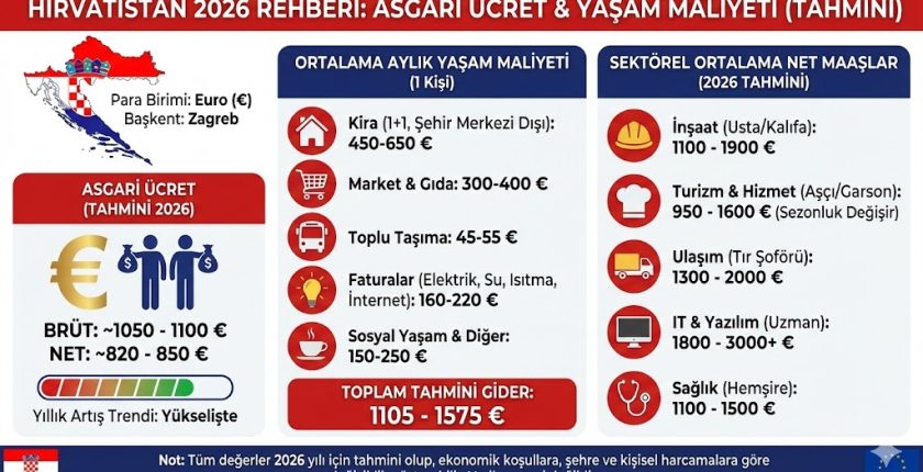 Hırvatistan Asgari Ücret – Yaşam Maliyeti 2026