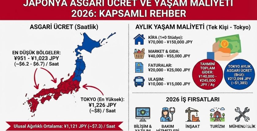Japonya Asgari Ücret – Yaşam Maliyeti 2026 Japonya Asgari Ücret – Yaşam Maliyeti 2026