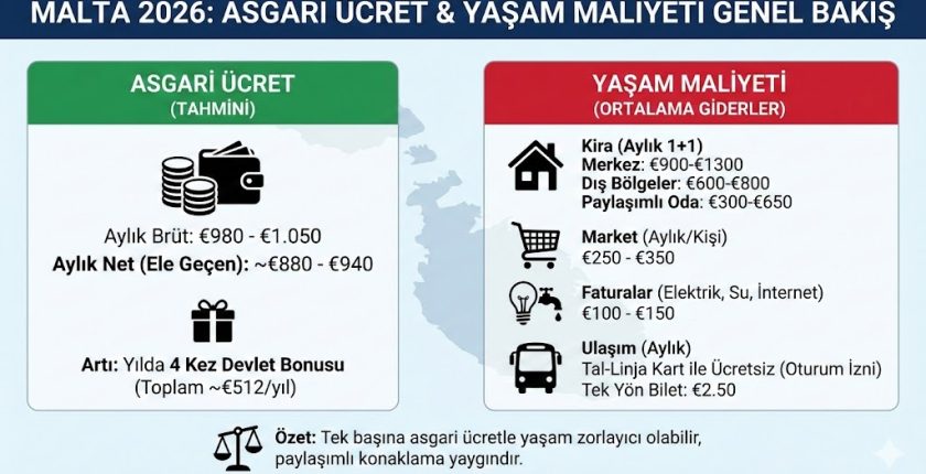 Malta Asgari Ücret 2026 – Yaşam Maliyeti Malta Asgari Ücret 2026 – Yaşam Maliyeti