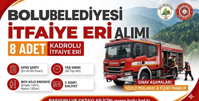 Bolu Belediyesi 8 İtfaiye Eri Alımı